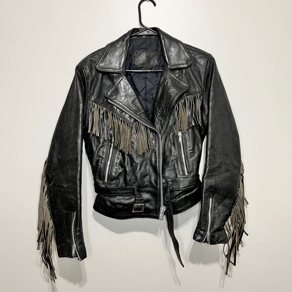 Vintage Fringe Leather Jacket